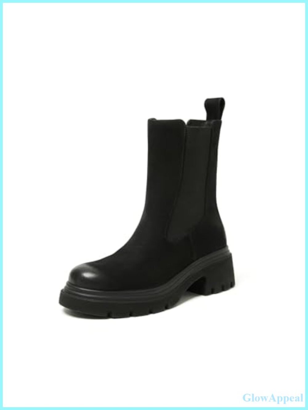 Women's Leather Chunky Chelsea Ankle Boot Platform Lug Sole Booties Comfort